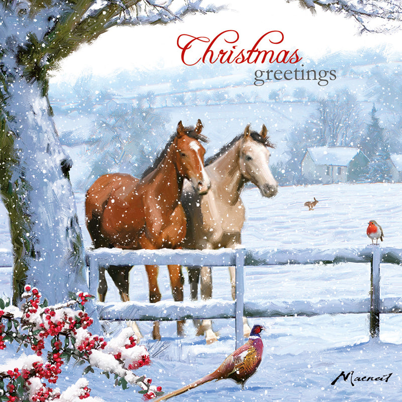 Charity Christmas Card Pack - Christmas Horses
