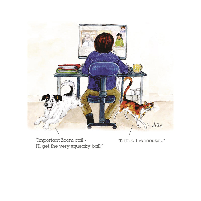 Alison's Animals Card - Important Zoom Call