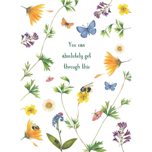 Sympathy Card - Get Through This Floral