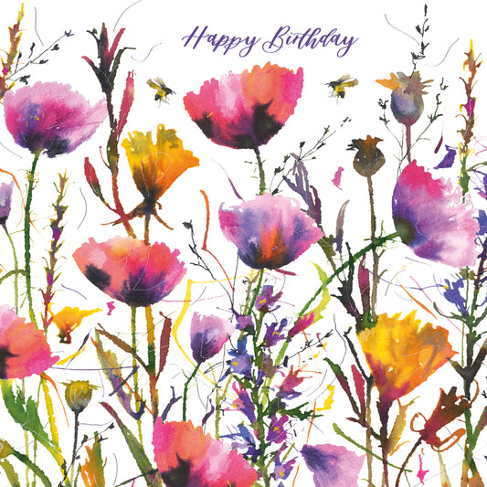 Vintage Garden Card - Colourful Garden