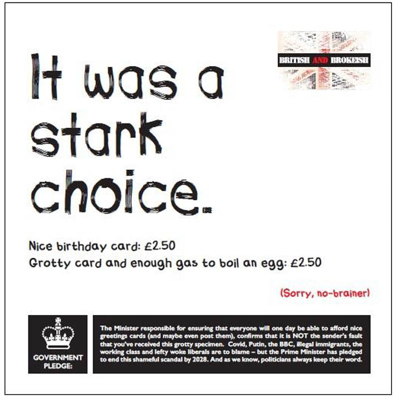 British and Brokeish Card - It was a stark choice (Splimple)