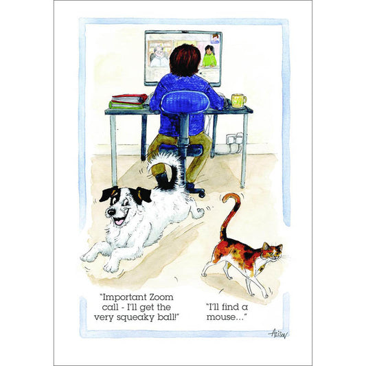 Alison's Animals Card - Important Zoom Call