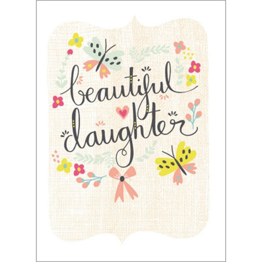 New Baby Card - Butterflies & Bows (Daughter)