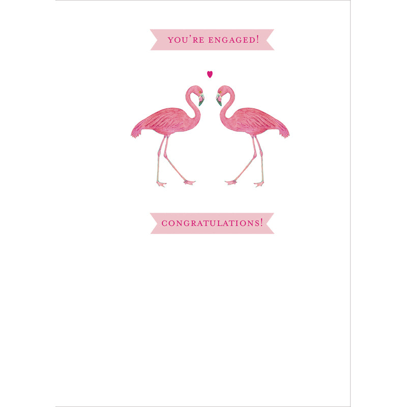 Engagement Card - Flamingos