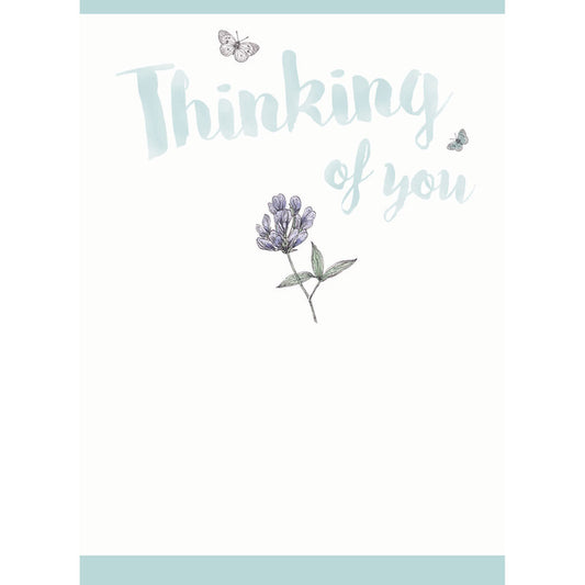 Thinking Of You Card - Flower and Butterflies