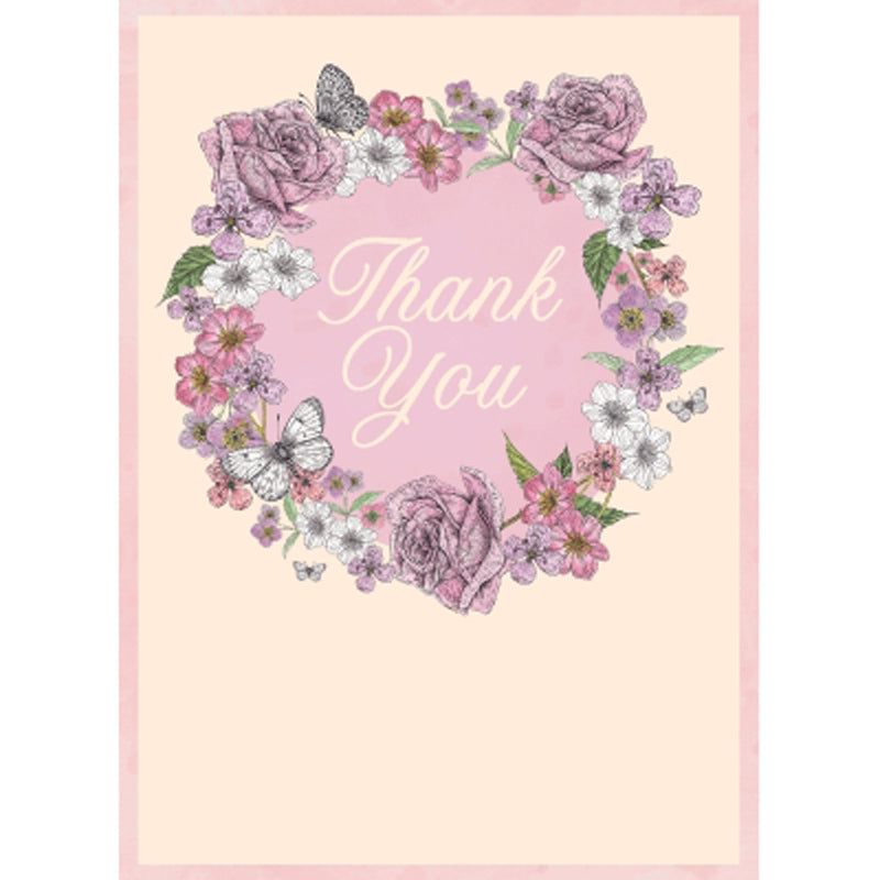 Thank You Card - Floral Circle