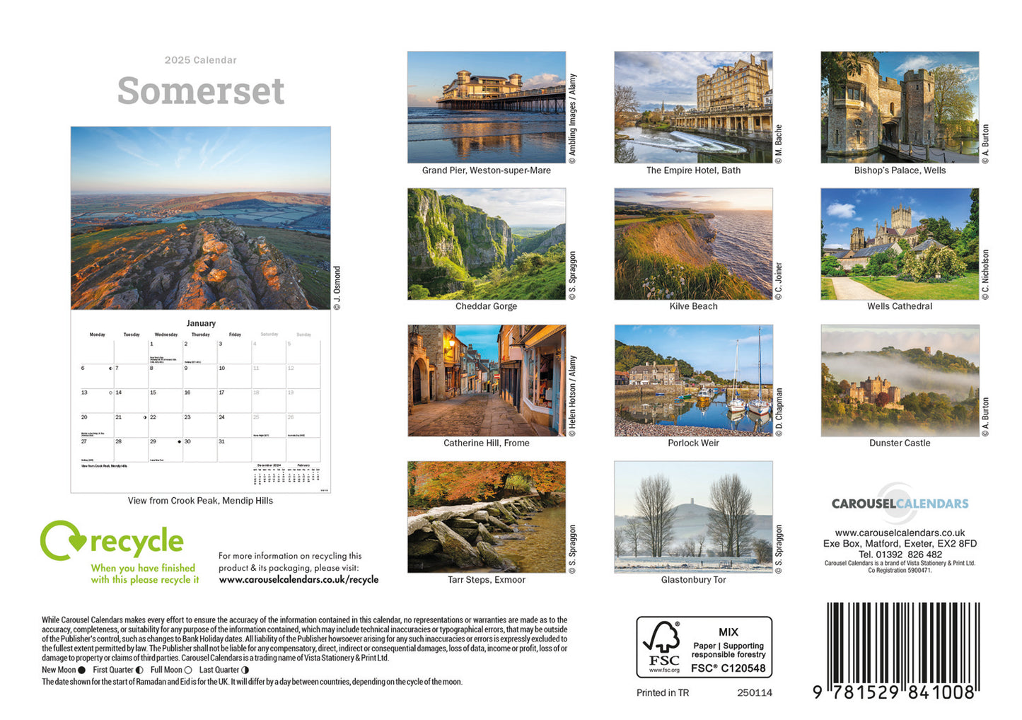 Somerset A5 Calendar 2025