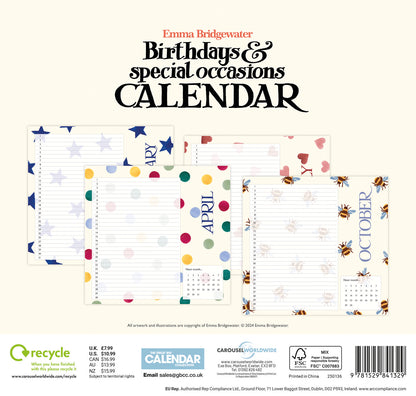 Emma Bridgewater Birthday Candles Midi Calendar 2027 (PFP)