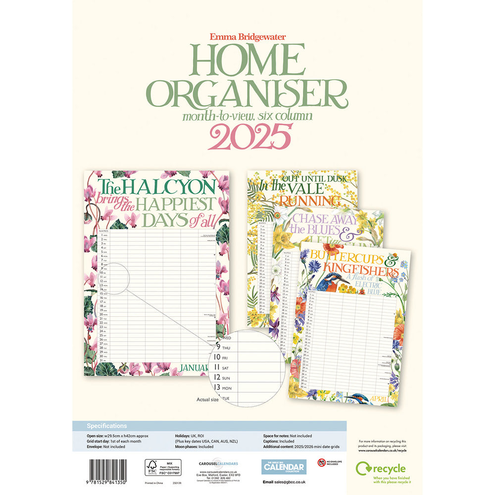 Emma Bridgewater Roses All My Life A3 Planner 2025