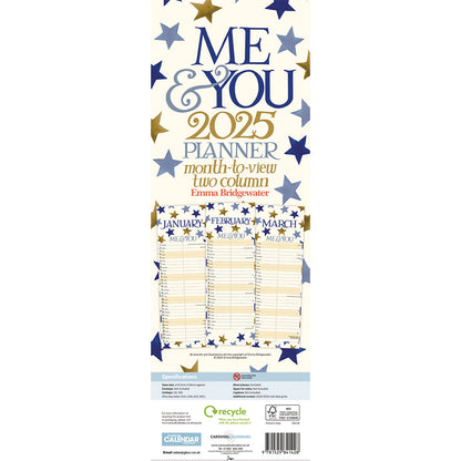 Emma Bridgewater Me & You Blue Star Slim Planner 2025 (PFP)