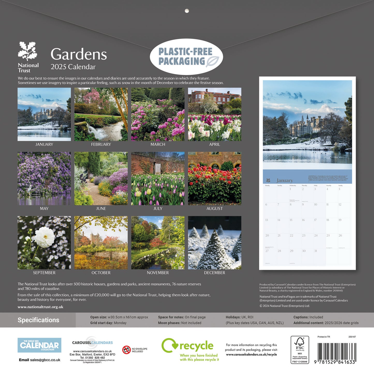 Gardens   National Trust Wall Calendar 2025 (PFP)