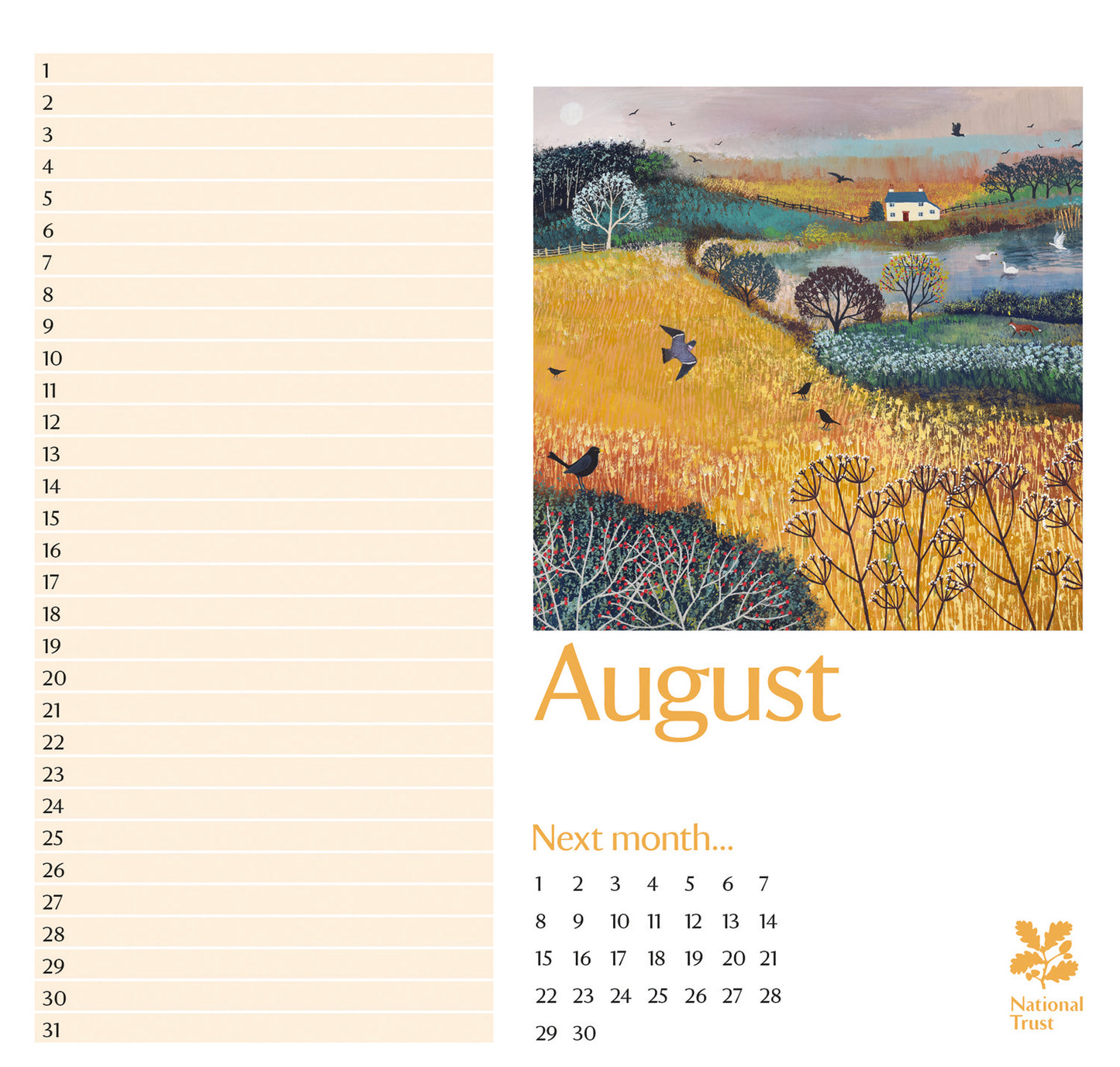 National Trust - Jo Grundy Birthday Midi Calendar 2027 (PFP)