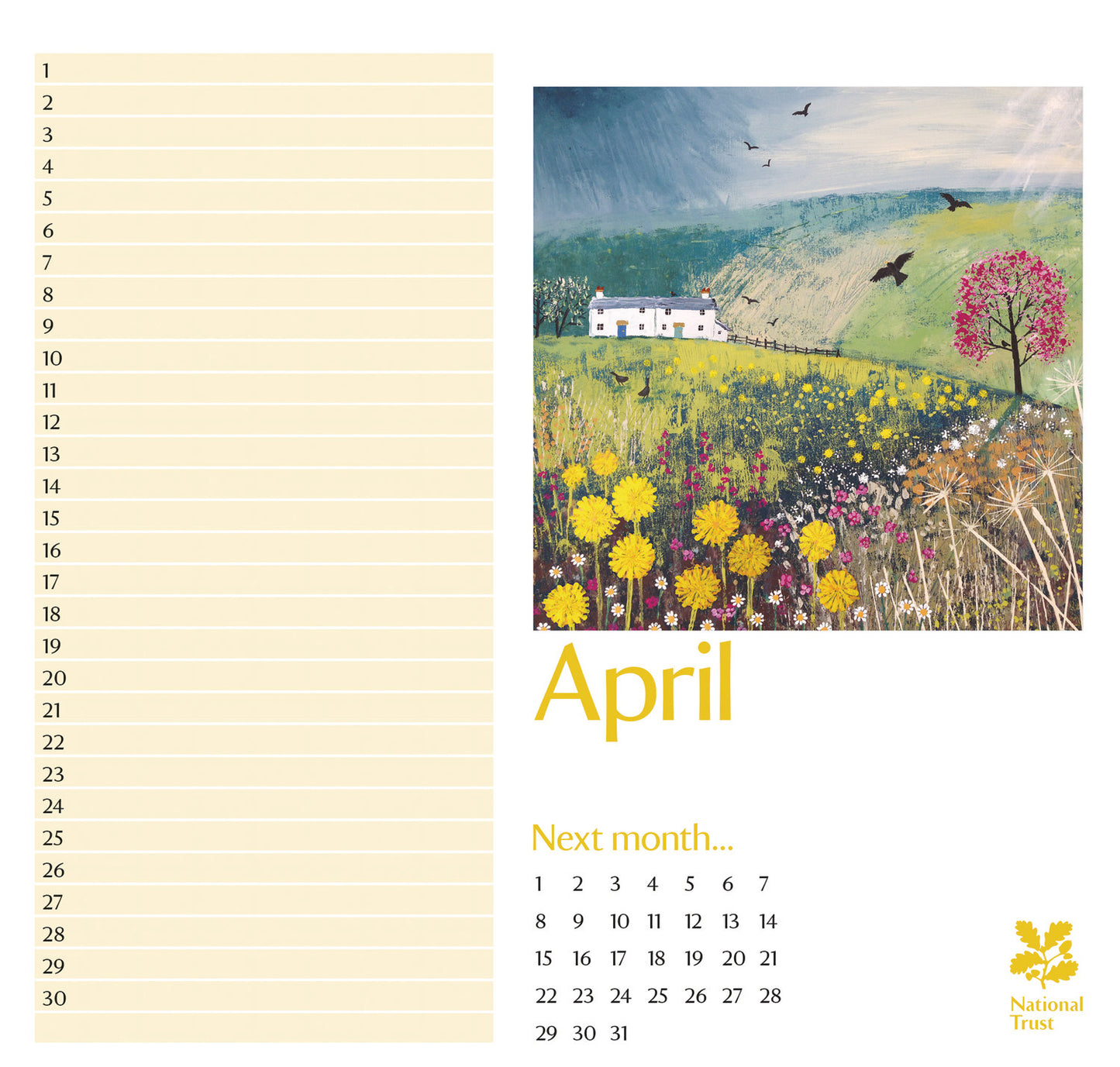 National Trust - Jo Grundy Birthday Midi Calendar 2025 (PFP)