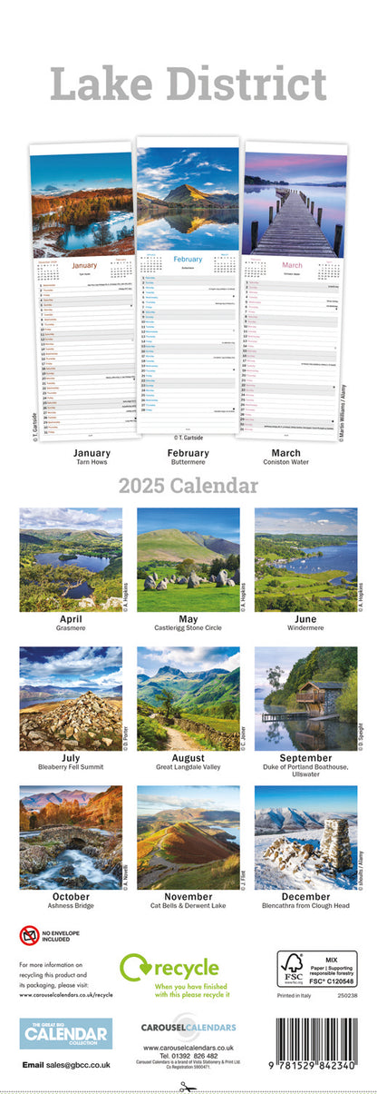 Lake District Slim Calendar 2025 (PFP)