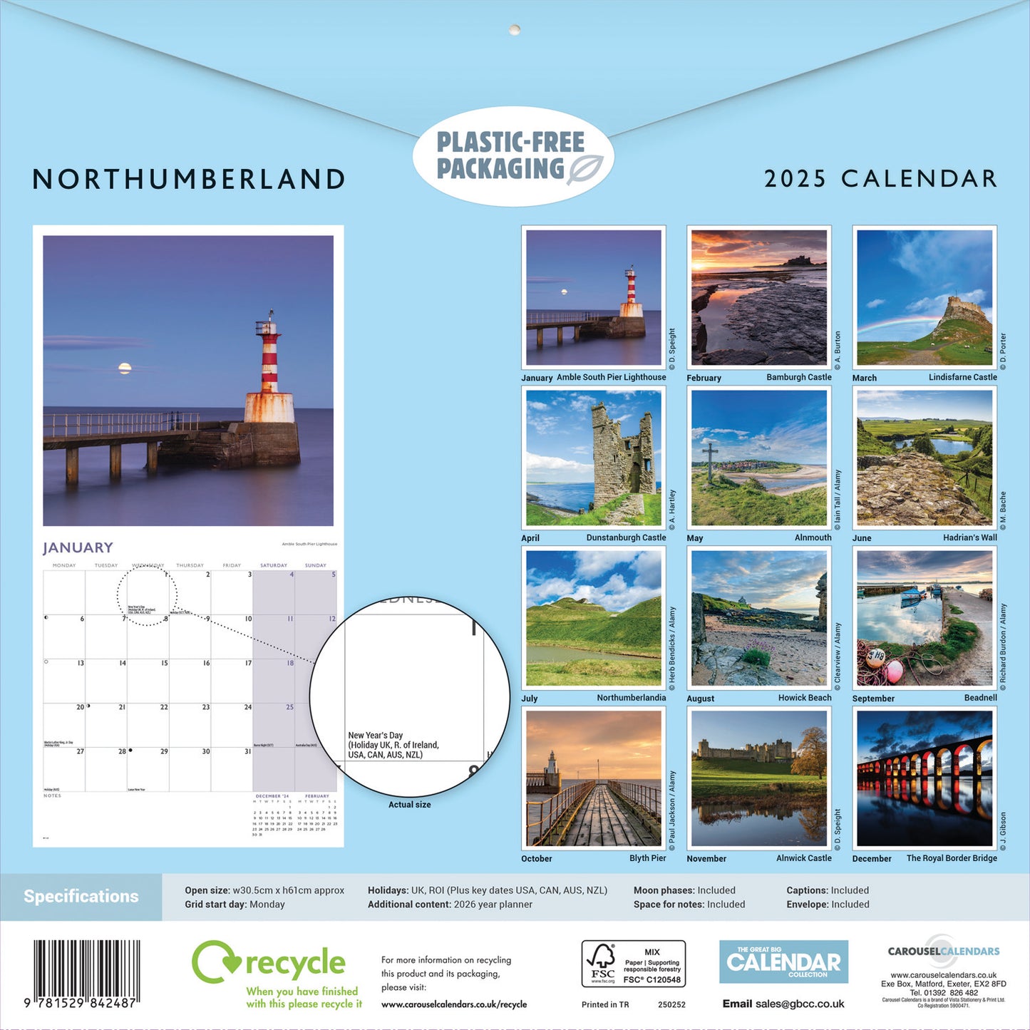 Northumberland Wall Calendar 2025 (PFP)