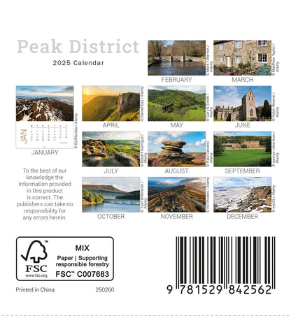 Peak District Mini Easel Calendar 2025