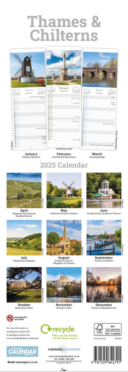 Thames & Chilterns Slim Calendar 2025 (PFP)