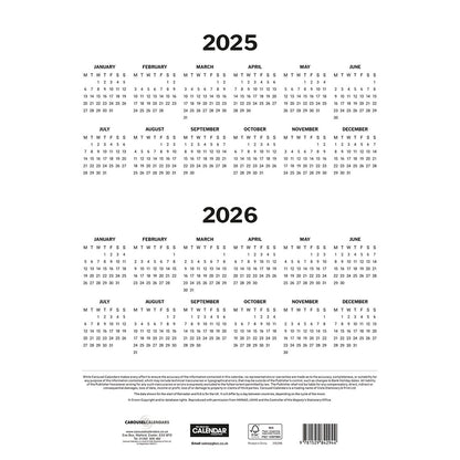 Red & Black Large Engagement Planner A3 Calendar 2025