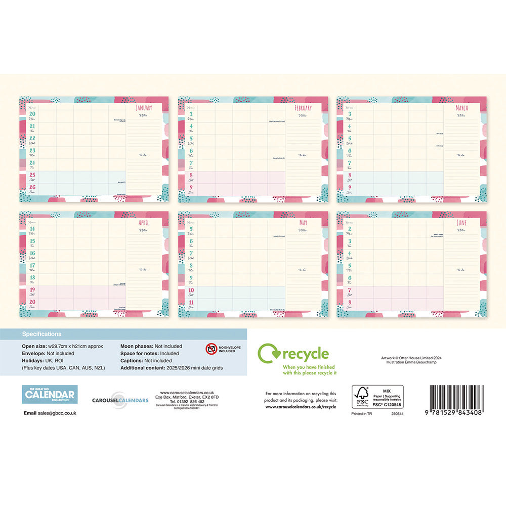 Another Fabulous Year Sherbet Wishes (Week To View) A4 Planner 2025