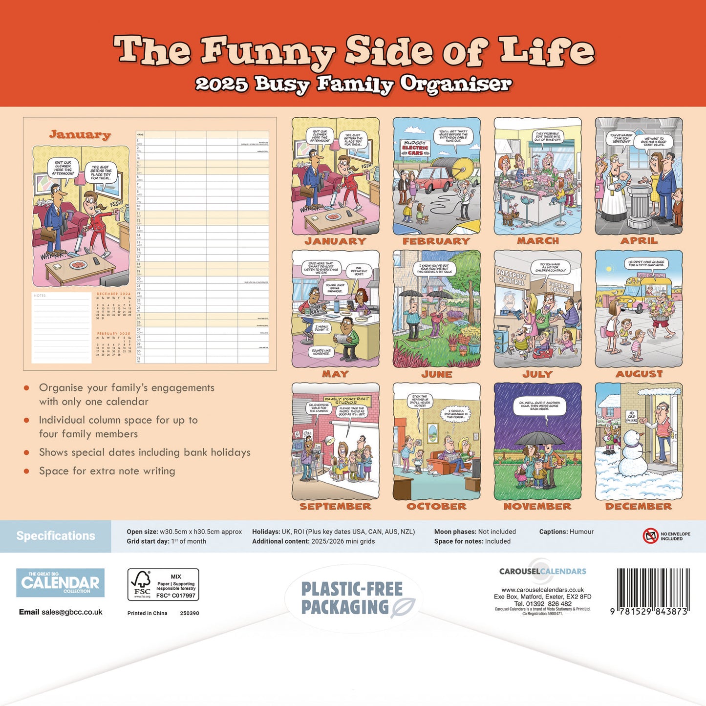 Funny Side of Life Wiro Wall Planner 2025 (PFP)