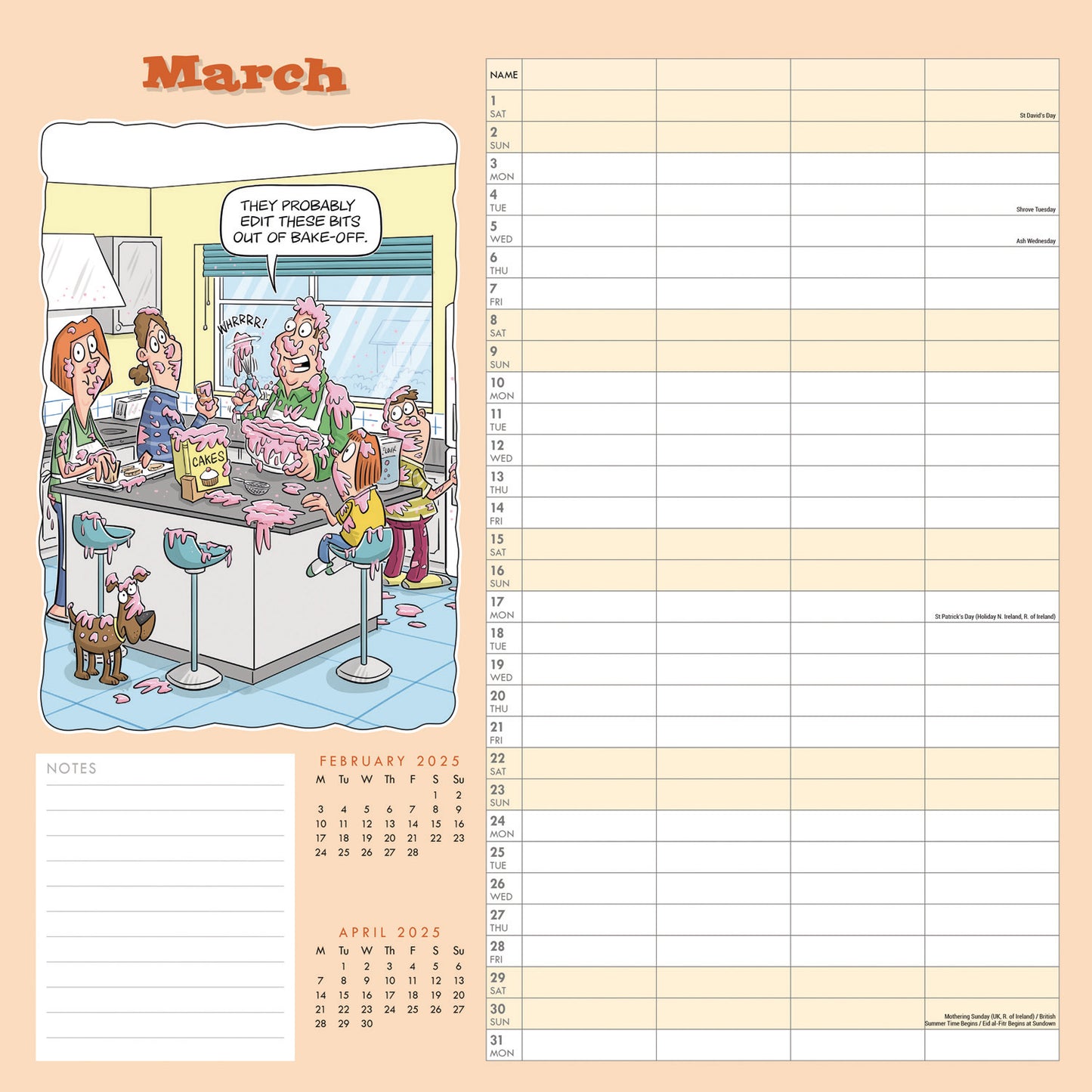 Funny Side of Life Wiro Wall Planner 2025 (PFP)