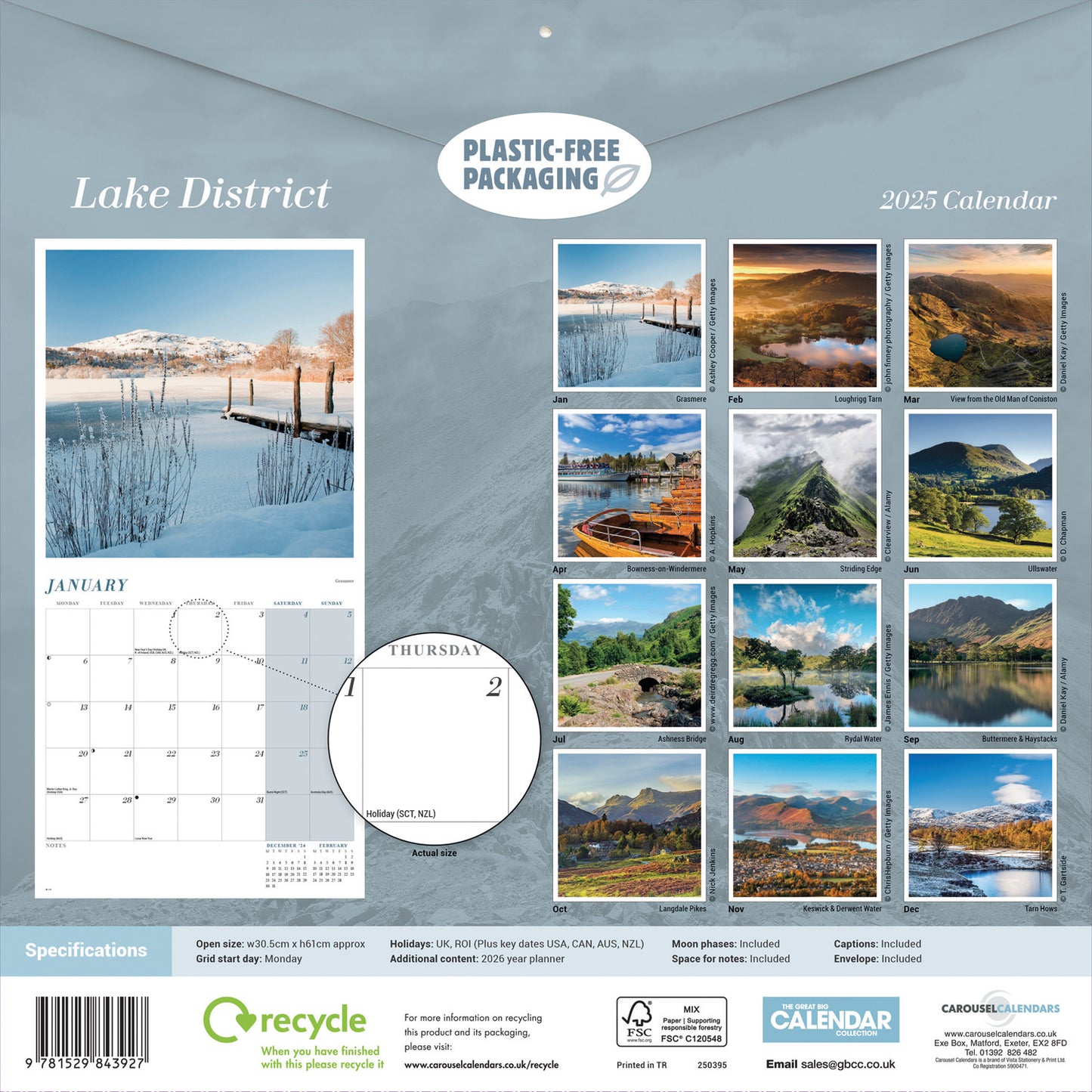 Lake District Wall Calendar 2025 (PFP)