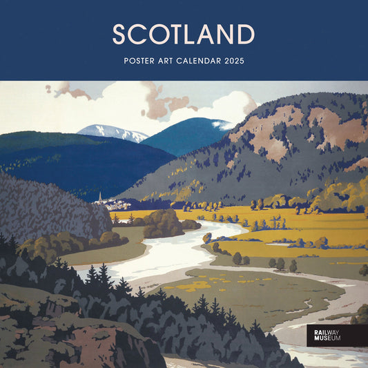 Scotland Poster Art NRM Wiro Wall Calendar 2025 (PFP)