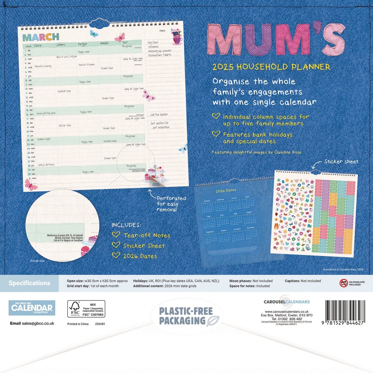 Mums Fabric Household Wall Planner 2025 (PFP)