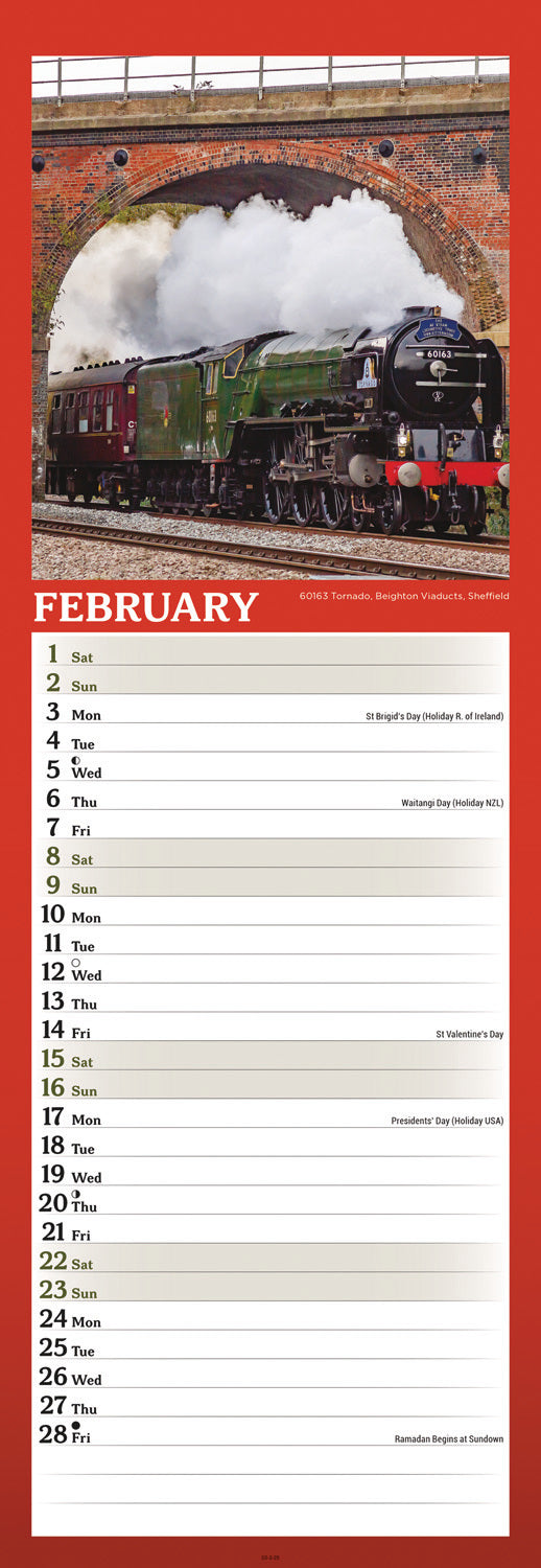 Steam Railway Slim Calendar 2025 (PFP)