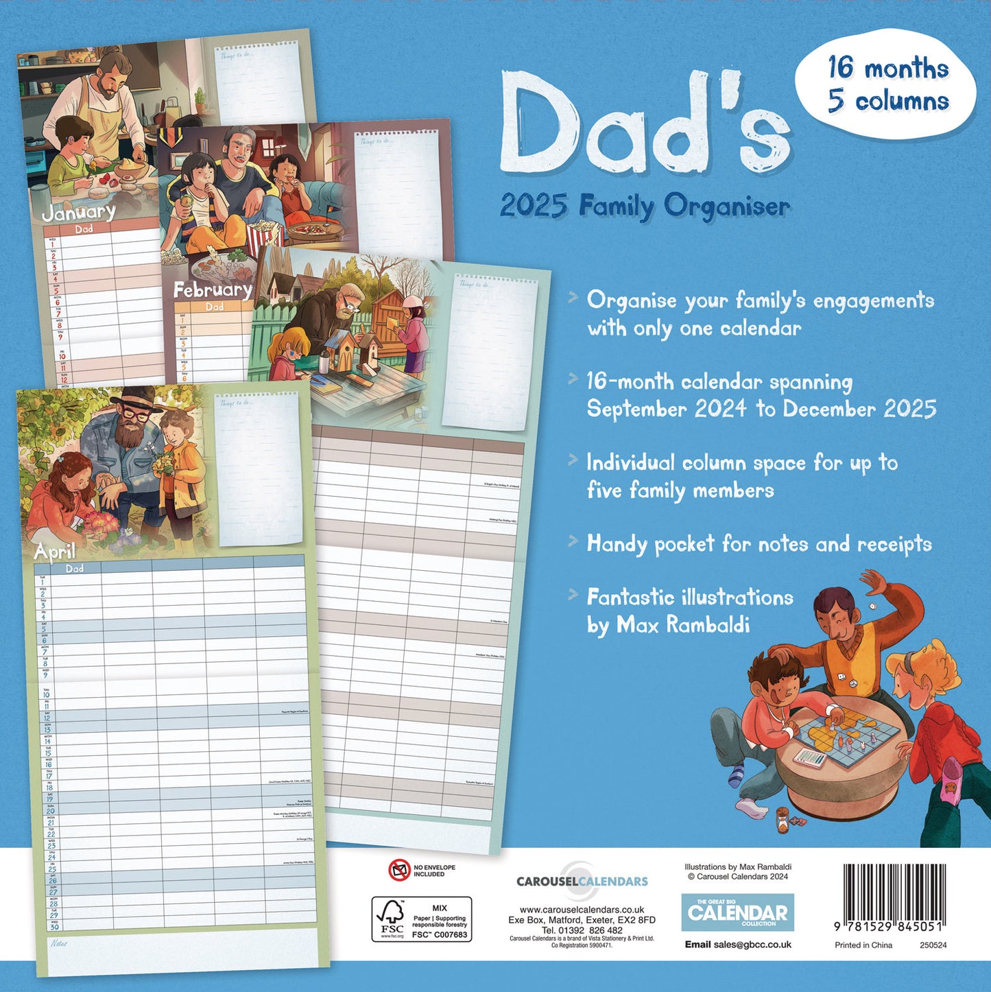 Dads Family Organiser Wall Planner 2025