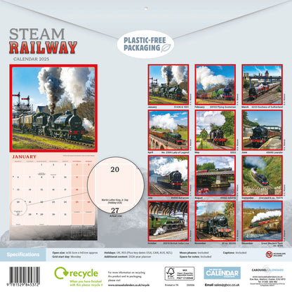 Steam Railway Wall Calendar 2025 (PFP)