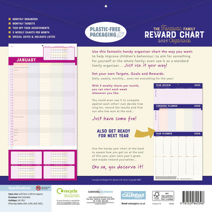 Family Reward Chart Organiser Wall Planner 2025 (PFP)