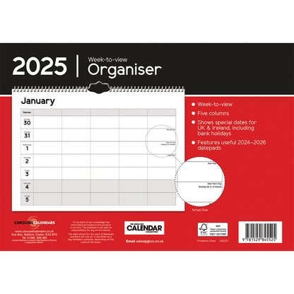 Essential Organiser (Week To View) A4 Planner 2025