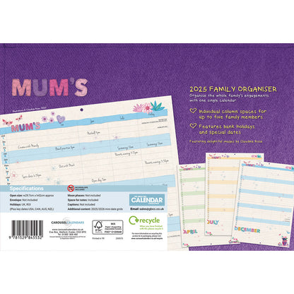 Mums Fabric & Buttons (Month To View) A4 Planner 2025 (PFP)