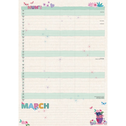 Mums Fabric & Buttons (Month To View) A4 Planner 2025 (PFP)