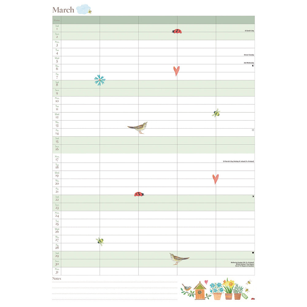 Life in the Garden (Month To View) A4 Planner 2025 (PFP)