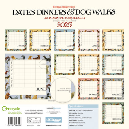 Emma Bridgewater Dates, Dinners & Dog Walks (Week To View) Wall Planner 2025 (PFP)