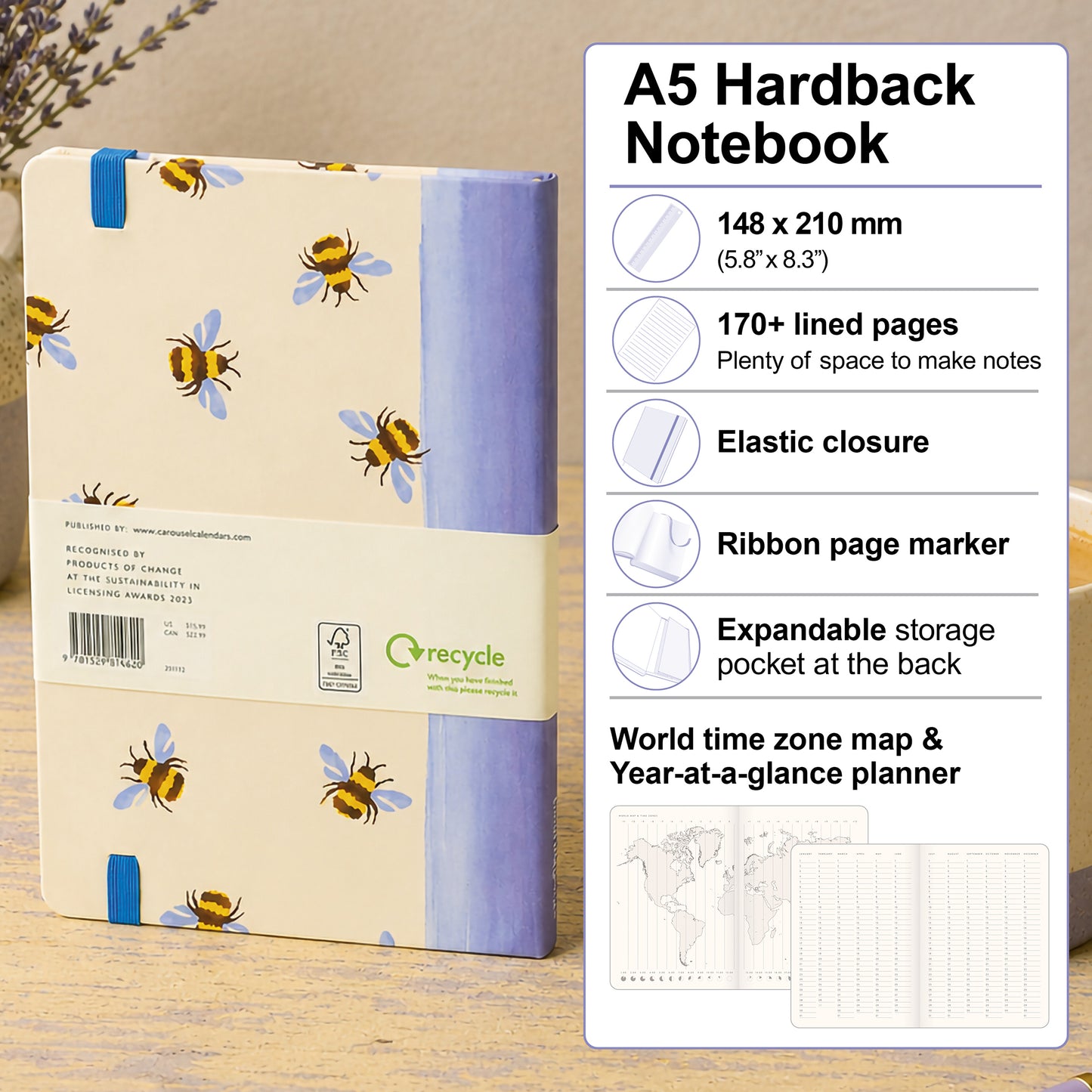 Emma Bridgewater Bumblebee A5 Notebook