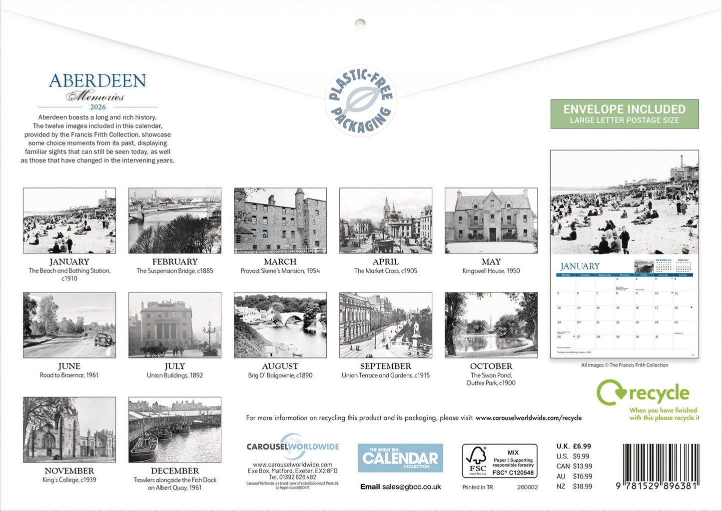Aberdeen Memories A4 Calendar 2026