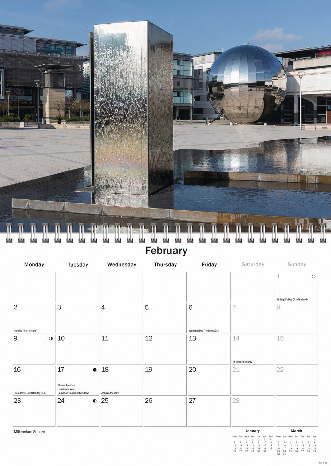 Bristol A5 Calendar 2026