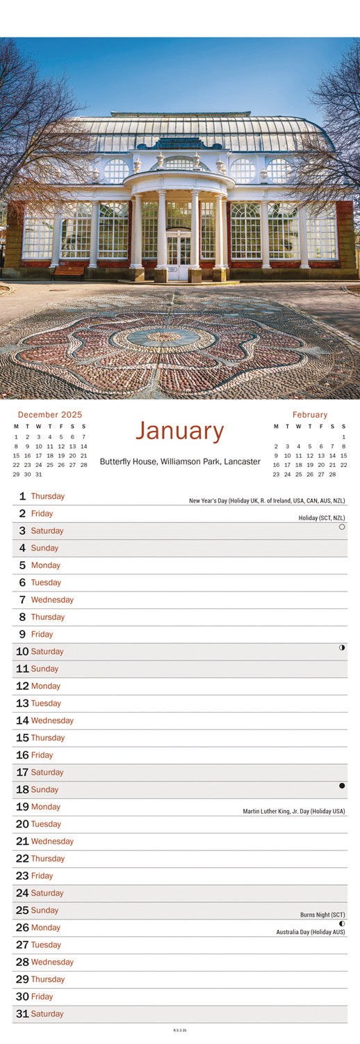 Charm of England Slim Calendar 2026
