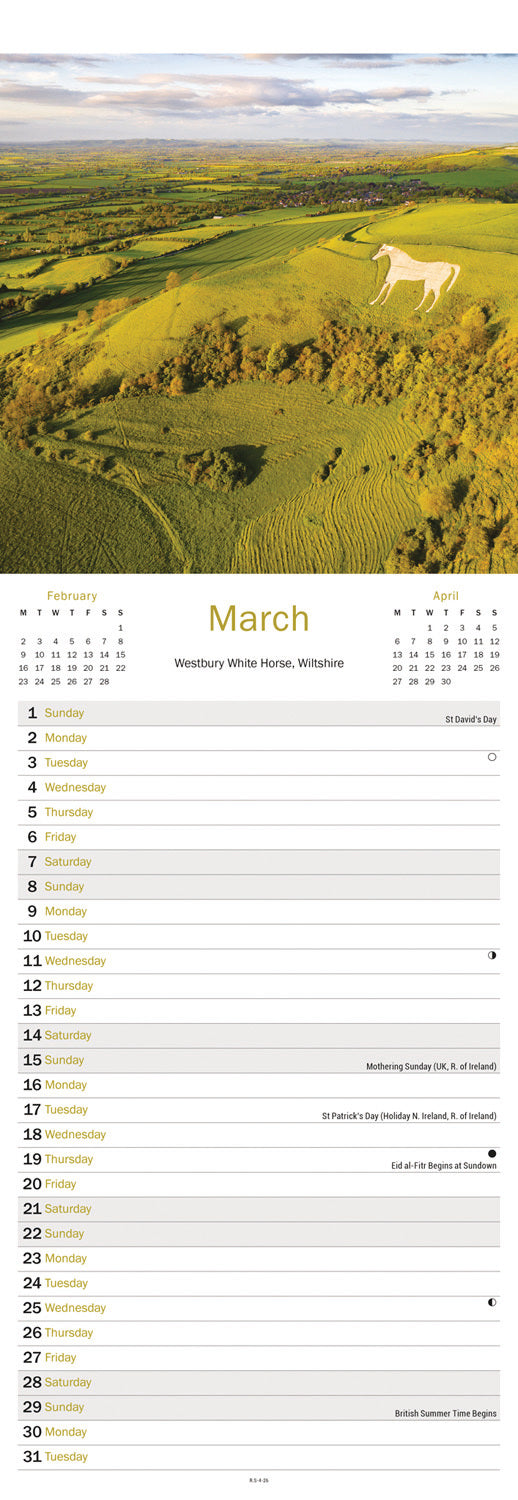 Charm of England Slim Calendar 2026