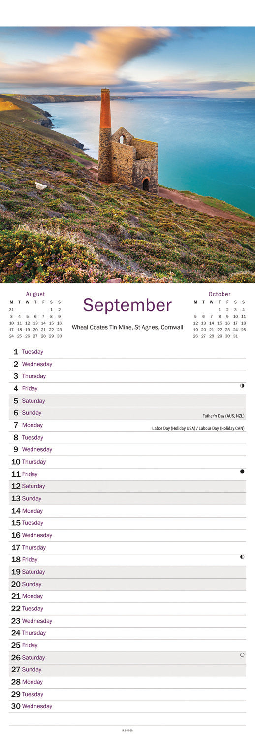 Charm of England Slim Calendar 2026