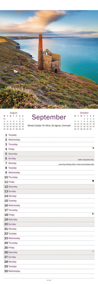 Charm of England Slim Calendar 2026