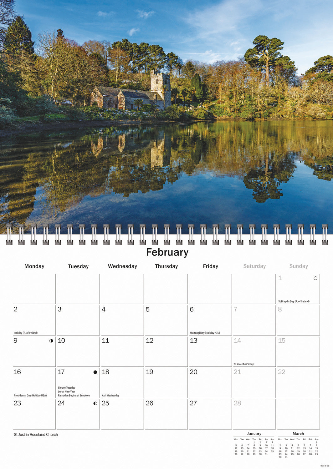 Cornish Riviera A5 Calendar 2026