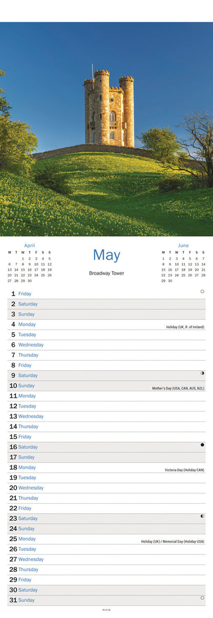 Cotswolds Slim Calendar 2026