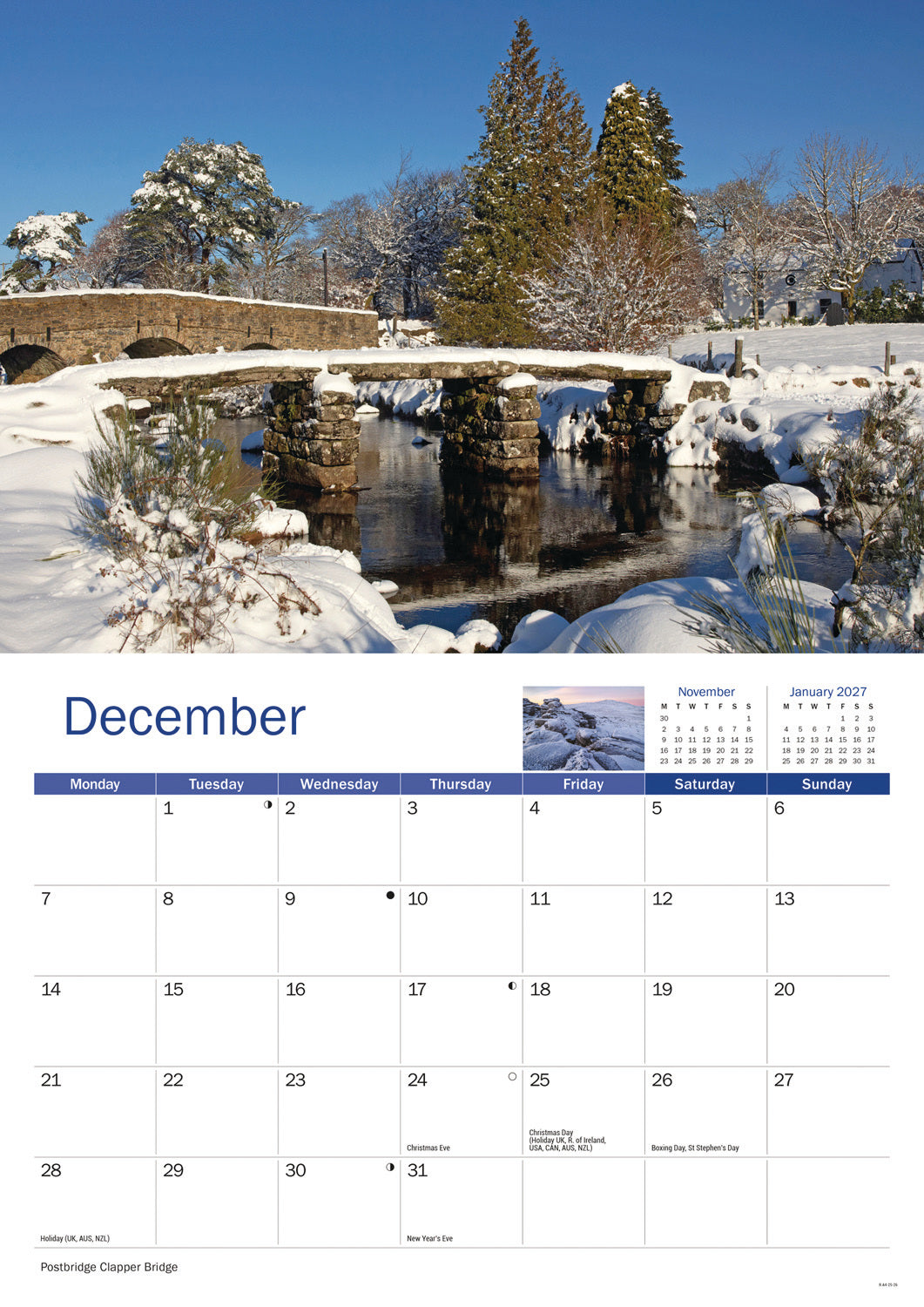 Dartmoor A4 Calendar 2026
