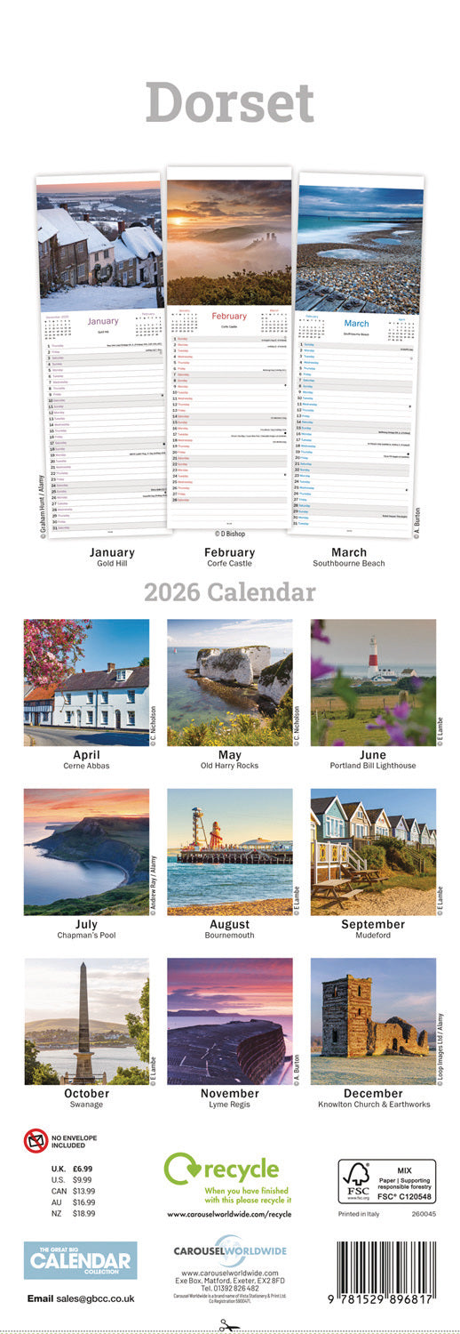 Dorset Slim Calendar 2026