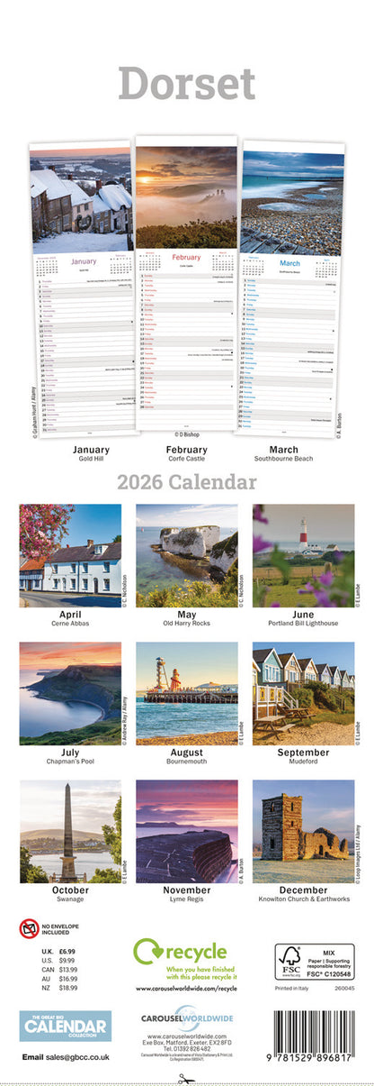 Dorset Slim Calendar 2026