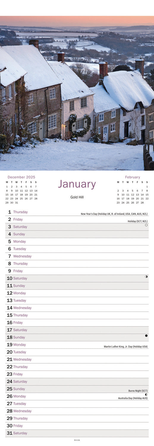 Dorset Slim Calendar 2026